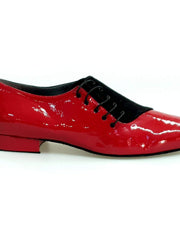 Load image into Gallery viewer, Wish Dance Shop Stardust - Scarpa da Uomo in Camoscio Nero e Vernice Rossa
