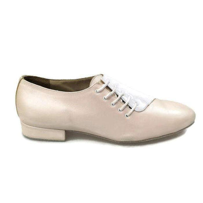 Scarpa da uomo Stardust MS19H in vitello avorio e bianco perlato, elegante e raffinata, con suola in gomma e dettagli sofisticati