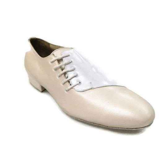 Scarpa da uomo Stardust MS19H in vitello avorio e bianco perlato, elegante calzatura Outlet in pelle di alta qualità