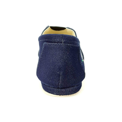 Espadrillas Tommy in tessuto blu jeans, scarpe casual da uomo con suola in corda e design elegante.