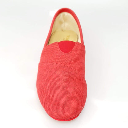 Espadrillas Tommy in tessuto rosso, scarpe da donna con suola in gomma, stile casual e comodo per l'estate.