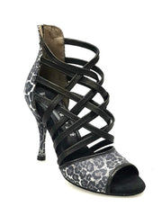 Carica immagine nella Galleria, Wishdance 161 Sandalo da Donna in Pelle Maculato con fascette Pelle nere
