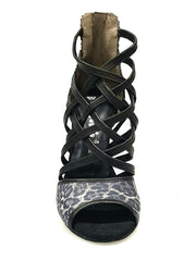 Carica immagine nella Galleria, Wishdance 161 Sandalo da Donna in Pelle Maculato con fascette Pelle nere
