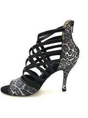 Carica immagine nella Galleria, Wishdance 161 Sandalo da Donna in Pelle Maculato con fascette Pelle nere
