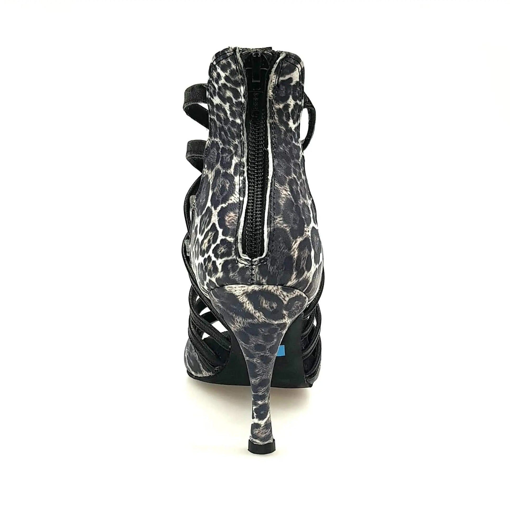 Sandalo da donna Wishdance Megan in pelle maculato con fascette in pelle nera, scarpa elegante e stile casual.