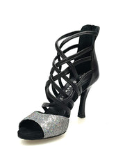 Load image into Gallery viewer, Wishdance 161 Sandalo da Donna in vera Pelle Nera con tomaia Multicolor
