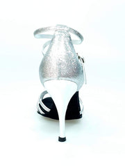 Carica immagine nella Galleria, Wishdance 210 Glitter Argento con Tacco Slim Laminato Argento a specchio
