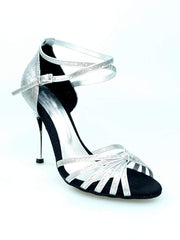 Carica immagine nella Galleria, Wishdance 210 Glitter Argento con Tacco Slim Laminato Argento a specchio
