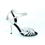 Load image into Gallery viewer, Wishdance 210 Glitter Argento con Tacco Slim Laminato Argento a specchio
