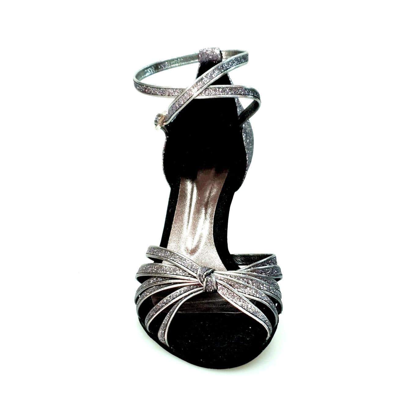 Scarpa da ballo Wishdance Pepa 210/6 in glitter carbone con 6 fascette, calzatura elegante per danza da donna