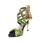 Load image into Gallery viewer, Wishdance 359 Sandalo da Donna in tessuto Golden Wax Verde/Arancio
