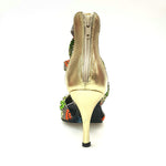 Load image into Gallery viewer, Wishdance 359 Sandalo da Donna in tessuto Golden Wax Verde/Arancio
