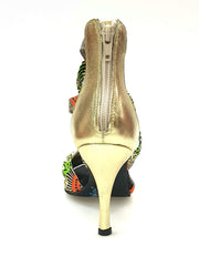 Load image into Gallery viewer, Wishdance 359 Sandalo da Donna in tessuto Golden Wax Verde/Arancio
