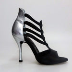 Load image into Gallery viewer, Wishdance 460 Sandalo in Pelle Nera e Argento
