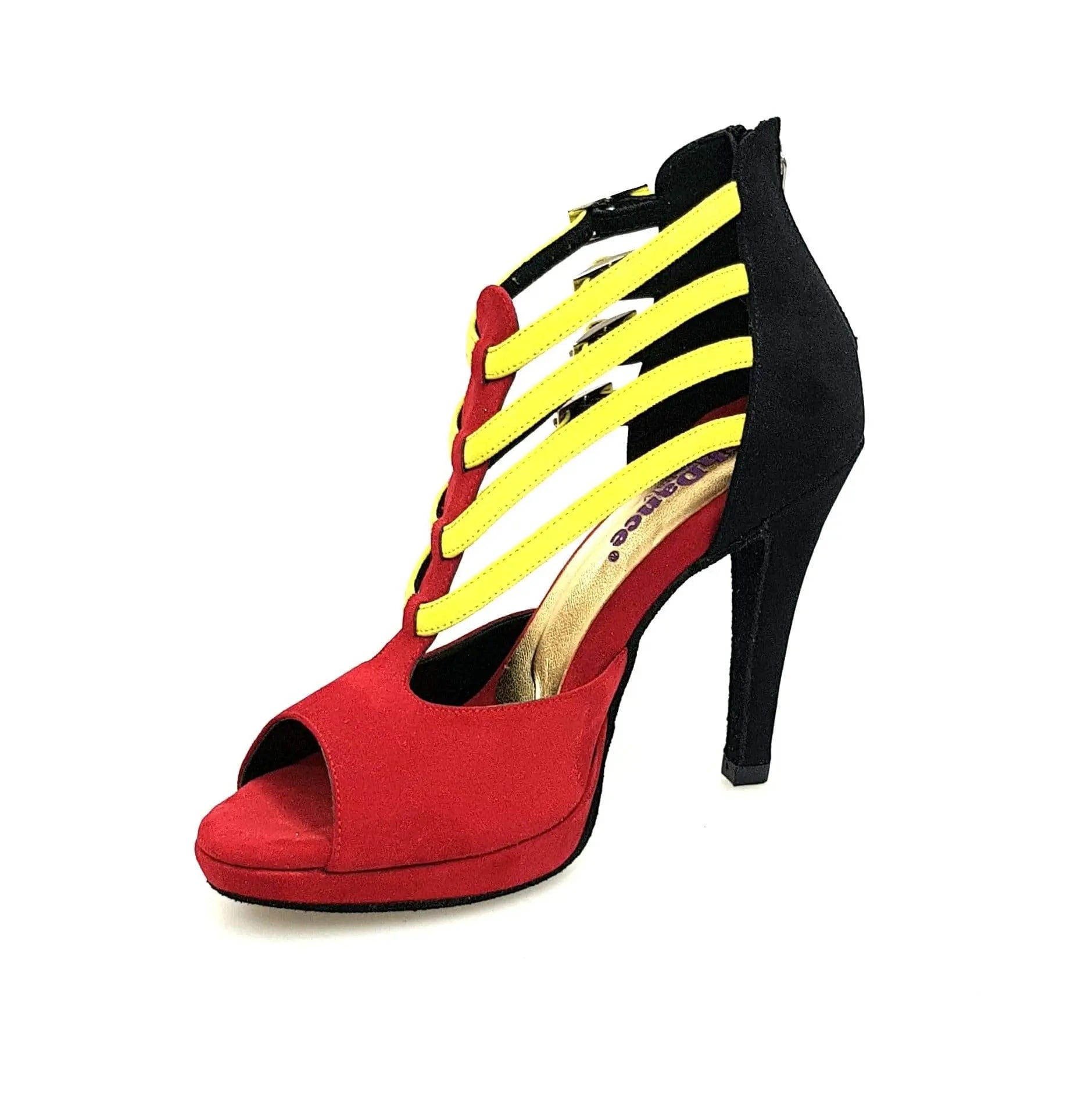 Scarpa donna Wishdance Lussuria in camoscio angolano con tacco a spillo e plateau, stile elegante e sofisticato.