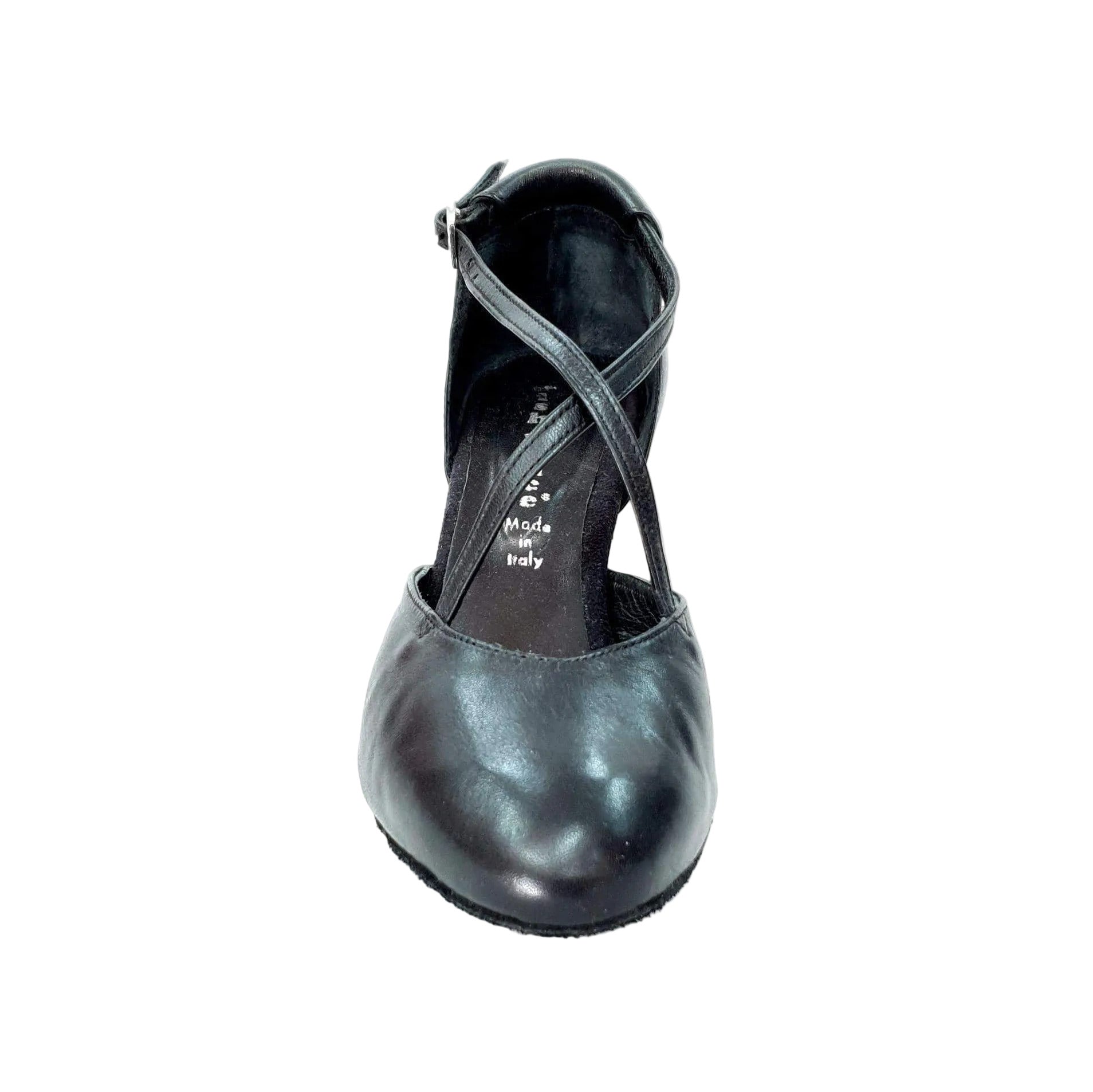 Scarpa da donna Wishdance Cuccarini in vera pelle nera, semichiusa, elegante e comoda, lunga 178 piedi.