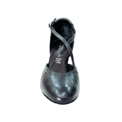 Scarpa da donna Wishdance Cuccarini in vera pelle nera, semichiusa, elegante e comoda, lunga 178 piedi.