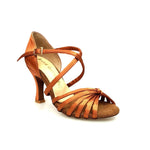 Load image into Gallery viewer, Wishdance Art. 28 Scarpa Basica Da donna in Raso Bronzo con Fascette con Cinturino Incrociato sul Collo Piede
