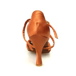 Load image into Gallery viewer, Wishdance Art. 28 Scarpa Basica Da donna in Raso Bronzo con Fascette con Cinturino Incrociato sul Collo Piede
