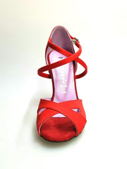 Carica immagine nella Galleria, Wishdance Art. 32 QC Scarpa Basica Da donna in Raso Rosso con Cuscino memorex e Cinturino Incrociato sul Collo Piede
