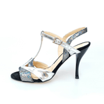 Carica immagine nella Galleria, Wishdance D&#39;orsay da Donna in Pelle Argento e Multicolor con Tacco a Spillo
