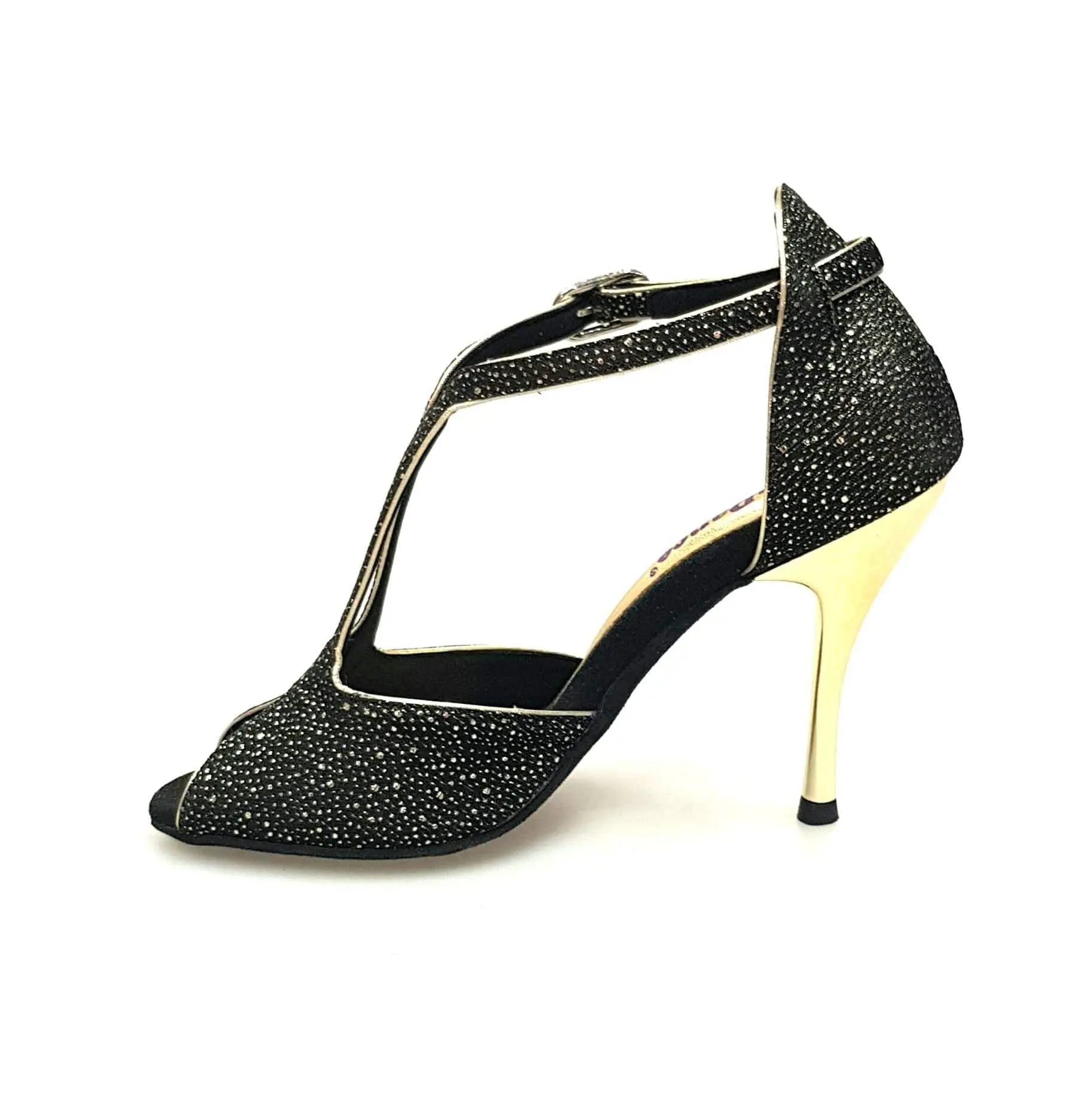 Scarpa da donna Wishdance Fascino (401) in Felix Oro con tacco a spillo laminato oro, elegante e raffinata.