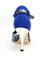 Carica immagine nella Galleria, Wishdance Fascino - Scarpa da Donna in Jungla Blu e tallone in Camoscio Blu
