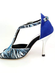 Carica immagine nella Galleria, Wishdance Fascino - Scarpa da Donna in Jungla Blu e tallone in Camoscio Blu
