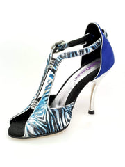 Carica immagine nella Galleria, Wishdance Fascino - Scarpa da Donna in Jungla Blu e tallone in Camoscio Blu
