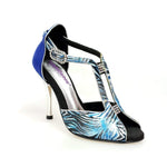 Load image into Gallery viewer, Wishdance Fascino - Scarpa da Donna in Jungla Blu e tallone in Camoscio Blu
