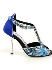Carica immagine nella Galleria, Wishdance Fascino - Scarpa da Donna in Jungla Blu e tallone in Camoscio Blu
