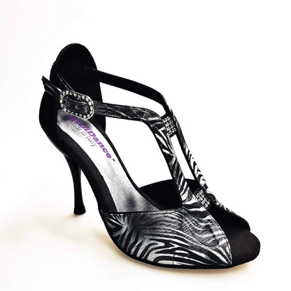 Scarpa da donna Wishdance Fascino (401) in jungla grigio con tallone in camoscio nero, dettaglio elegante e alla moda