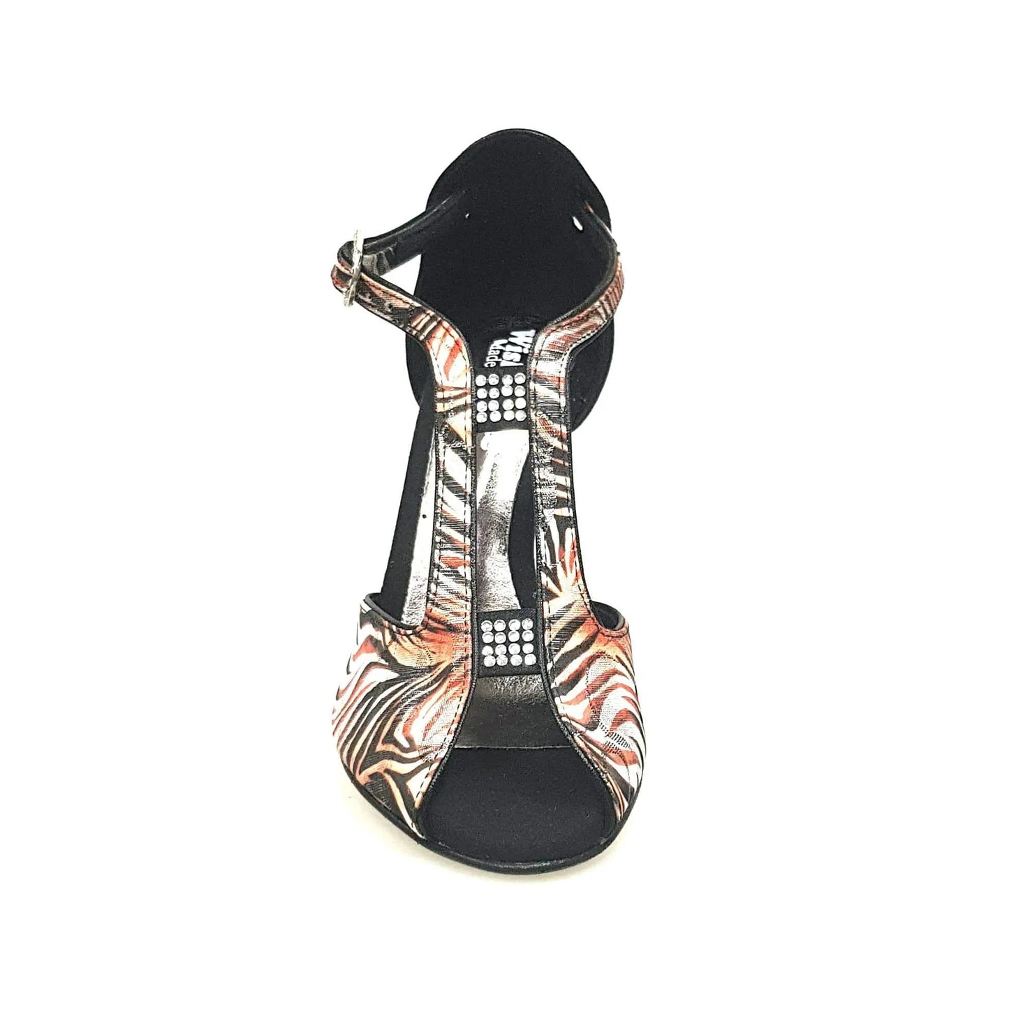 Scarpa donna Wishdance Fascino (401) in jungla rossa con tallone in camoscio nero, dettagli eleganti e stile alla moda