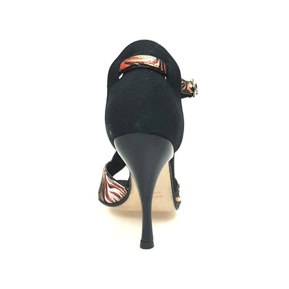 Scarpa da donna Wishdance Fascino (401) in jungla rosso con tallone in camoscio nero, dettagli eleganti e stile moderno