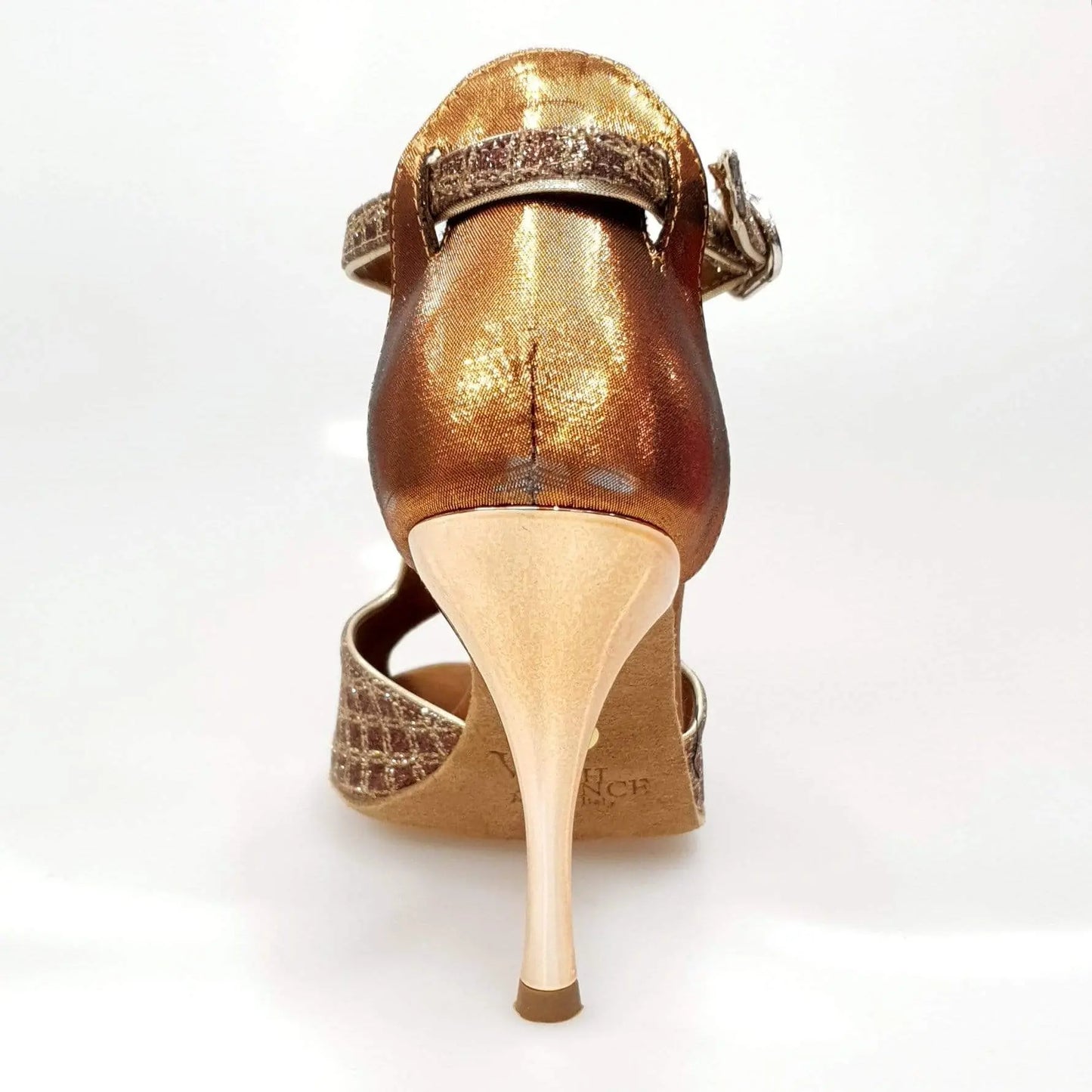 Scarpa da donna Wishdance Fascino (401) in net glitter e lurex bronzo, con design elegante e dettagli scintillanti.