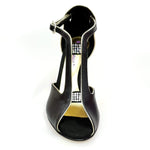 Carica immagine nella Galleria, Wishdance Fascino - Scarpa da Donna in Pelle Nera e Lurex Oro
