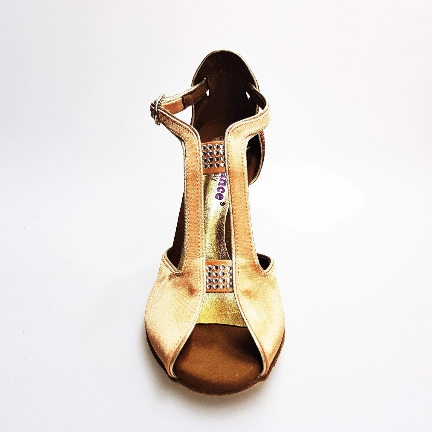 Scarpa da donna Wishdance Elide (401) in raso seta carne con dettagli glitter color tan, elegante e raffinata.