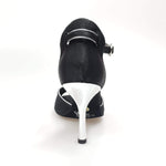 Carica immagine nella Galleria, Wishdance Fascino - Scarpa da Donna in Raso Nero con Profili Argento
