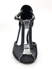 Carica immagine nella Galleria, Wishdance Fascino - Scarpa da Donna in Raso Nero e Lurex Argento
