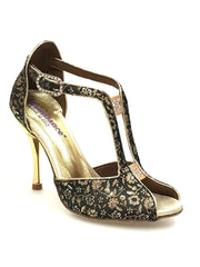 Carica immagine nella Galleria, Wishdance Fascino - Scarpa da Donna in tessuto Fiorato Oro
