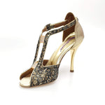 Carica immagine nella Galleria, Wishdance Fascino - Scarpa da Donna in tessuto Fiorato Oro e Lurex Oro
