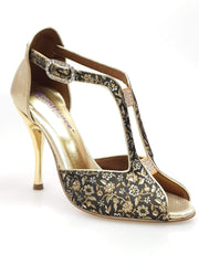 Carica immagine nella Galleria, Wishdance Fascino - Scarpa da Donna in tessuto Fiorato Oro e Lurex Oro
