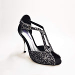 Load image into Gallery viewer, Wishdance Fascino - Scarpa da Donna in tessuto Fiorato Silver e Lurex Nero
