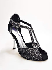 Carica immagine nella Galleria, Wishdance Fascino - Scarpa da Donna in tessuto Fiorato Silver e Lurex Nero
