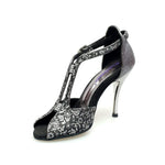 Carica immagine nella Galleria, Wishdance Fascino - Scarpa da Donna in tessuto Fiorato Silver e Tallone in Glitter CDF
