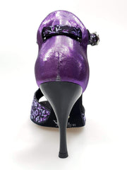 Carica immagine nella Galleria, Wishdance Fascino - Scarpa da Donna in tessuto Fiorato Viola e Lurex Viola
