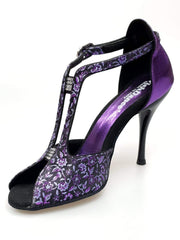 Carica immagine nella Galleria, Wishdance Fascino - Scarpa da Donna in tessuto Fiorato Viola e Lurex Viola
