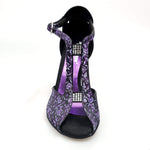 Load image into Gallery viewer, Wishdance Fascino - Scarpa da Donna in tessuto Fiorato Viola e Lurex Viola
