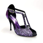 Load image into Gallery viewer, Wishdance Fascino - Scarpa da Donna in tessuto Fiorato Viola e Lurex Viola
