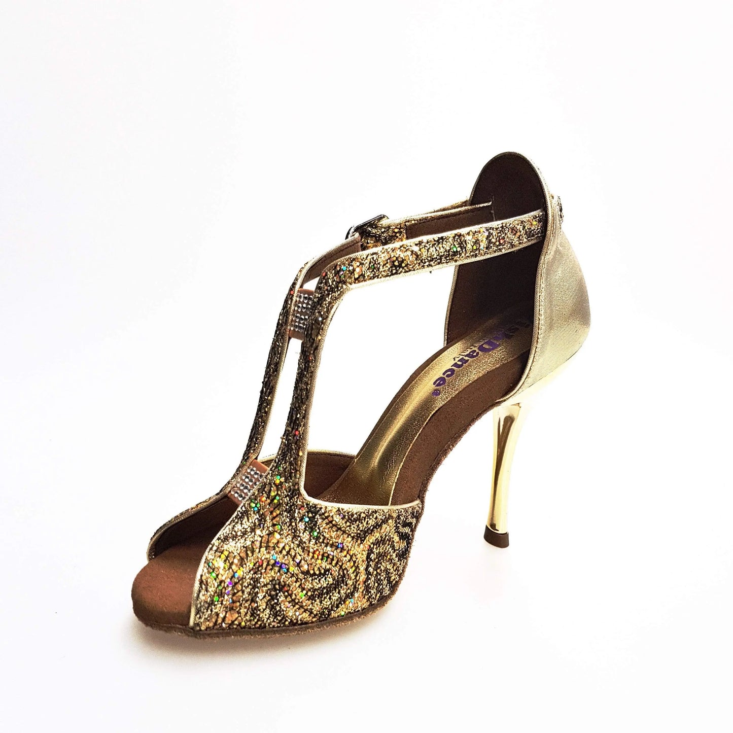 Scarpa da donna Wishdance Fascino (401) in tessuto Lace e Lurex Oro, dettagli eleganti e raffinati.